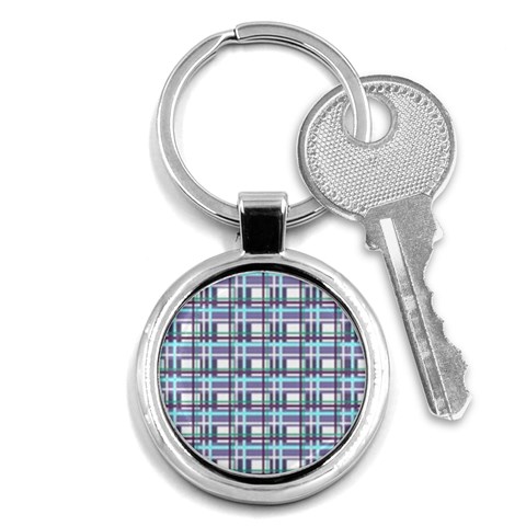 Decorative plaid pattern Key Chains (Round)  from ArtsNow.com Front