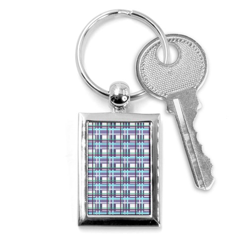 Decorative plaid pattern Key Chains (Rectangle)  from ArtsNow.com Front