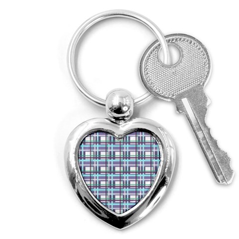 Decorative plaid pattern Key Chains (Heart)  from ArtsNow.com Front
