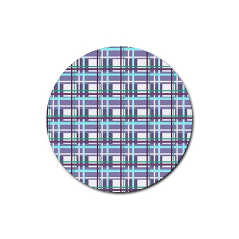 Decorative plaid pattern Rubber Coaster (Round)  from ArtsNow.com Front
