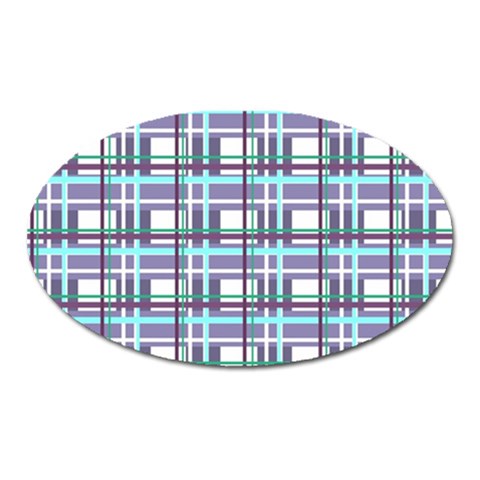 Decorative plaid pattern Oval Magnet from ArtsNow.com Front
