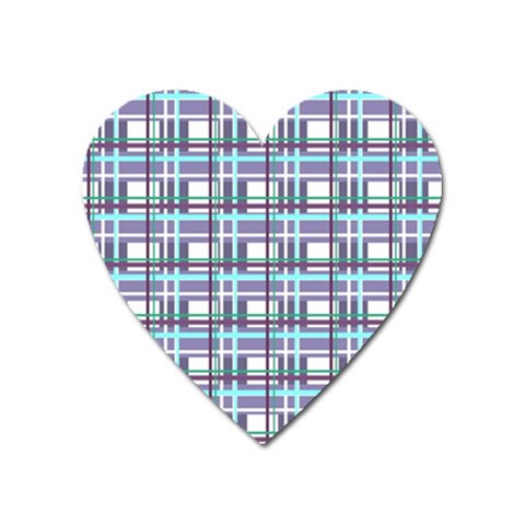 Decorative plaid pattern Heart Magnet from ArtsNow.com Front