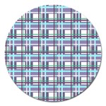 Decorative plaid pattern Magnet 5  (Round)