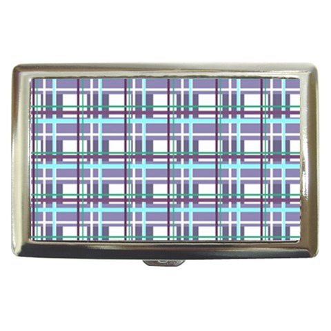 Decorative plaid pattern Cigarette Money Cases from ArtsNow.com Front