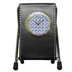 Decorative plaid pattern Pen Holder Desk Clocks