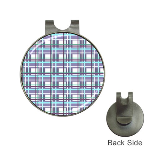 Decorative plaid pattern Hat Clips with Golf Markers from ArtsNow.com Front