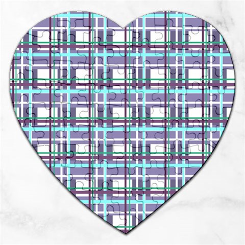 Decorative plaid pattern Jigsaw Puzzle (Heart) from ArtsNow.com Front
