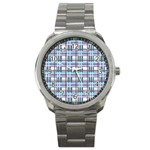 Decorative plaid pattern Sport Metal Watch