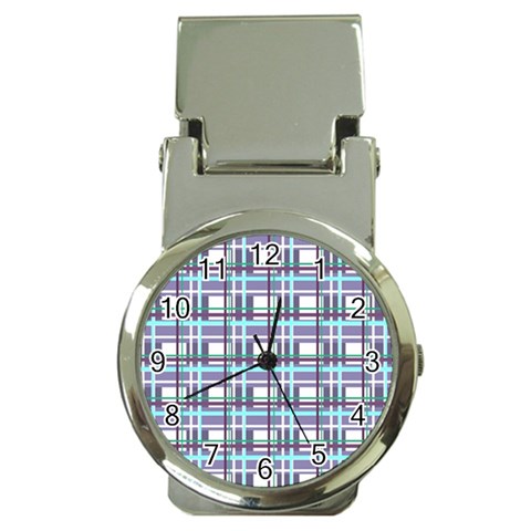 Decorative plaid pattern Money Clip Watches from ArtsNow.com Front