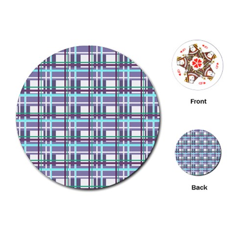 Decorative plaid pattern Playing Cards (Round)  from ArtsNow.com Front