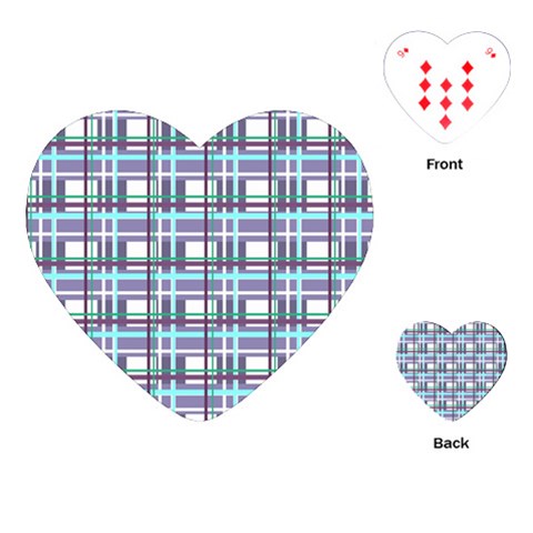 Decorative plaid pattern Playing Cards (Heart)  from ArtsNow.com Front