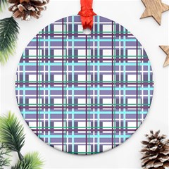 Decorative plaid pattern Round Ornament (Two Sides)  from ArtsNow.com Front