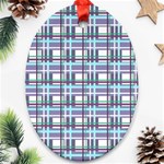 Decorative plaid pattern Oval Ornament (Two Sides)