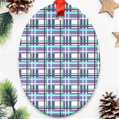 Decorative plaid pattern Oval Ornament (Two Sides) from ArtsNow.com Back