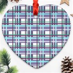 Decorative plaid pattern Heart Ornament (2 Sides)