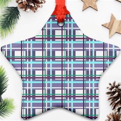 Decorative plaid pattern Star Ornament (Two Sides)  from ArtsNow.com Front