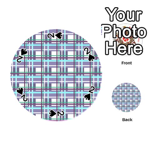 Decorative plaid pattern Playing Cards 54 (Round)  from ArtsNow.com Front - Spade2