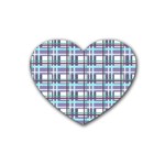 Decorative plaid pattern Rubber Coaster (Heart) 