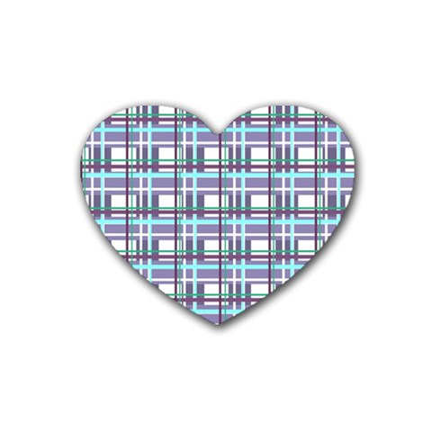 Decorative plaid pattern Heart Coaster (4 pack)  from ArtsNow.com Front