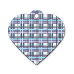 Decorative plaid pattern Dog Tag Heart (One Side)