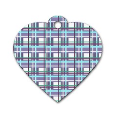 Decorative plaid pattern Dog Tag Heart (Two Sides) from ArtsNow.com Back