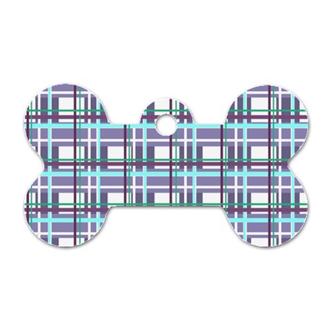 Decorative plaid pattern Dog Tag Bone (Two Sides) from ArtsNow.com Front