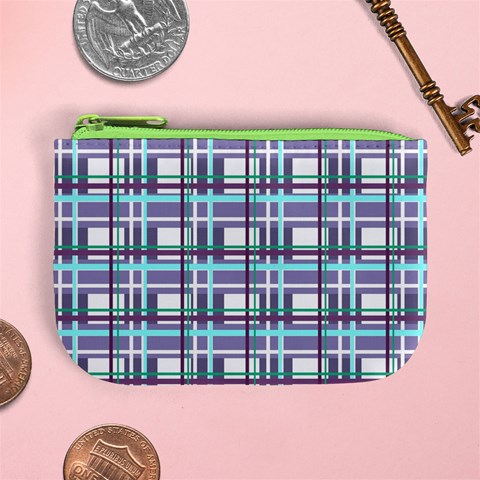 Decorative plaid pattern Mini Coin Purses from ArtsNow.com Front