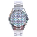 Decorative plaid pattern Stainless Steel Analogue Watch