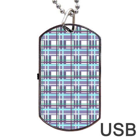 Decorative plaid pattern Dog Tag USB Flash (Two Sides)  from ArtsNow.com Front