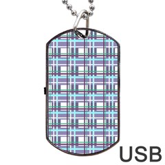 Decorative plaid pattern Dog Tag USB Flash (Two Sides)  from ArtsNow.com Front