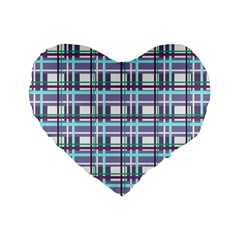 Decorative plaid pattern Standard 16  Premium Heart Shape Cushions from ArtsNow.com Front