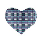 Decorative plaid pattern Standard 16  Premium Heart Shape Cushions