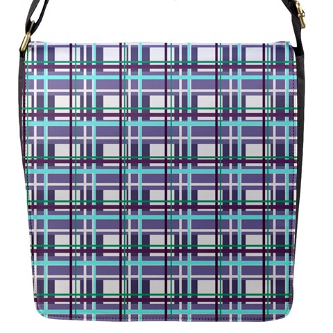 Decorative plaid pattern Flap Messenger Bag (S) from ArtsNow.com Front