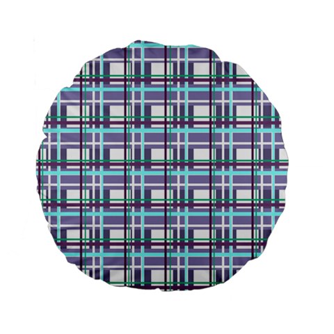 Decorative plaid pattern Standard 15  Premium Flano Round Cushions from ArtsNow.com Front