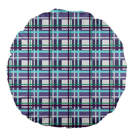 Decorative plaid pattern Large 18  Premium Flano Round Cushions from ArtsNow.com Front