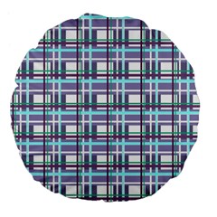 Decorative plaid pattern Large 18  Premium Flano Round Cushions from ArtsNow.com Back