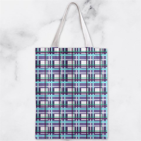 Decorative plaid pattern Zipper Classic Tote Bag from ArtsNow.com Front