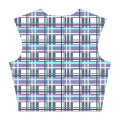 Decorative plaid pattern Cotton Crop Top from ArtsNow.com Back