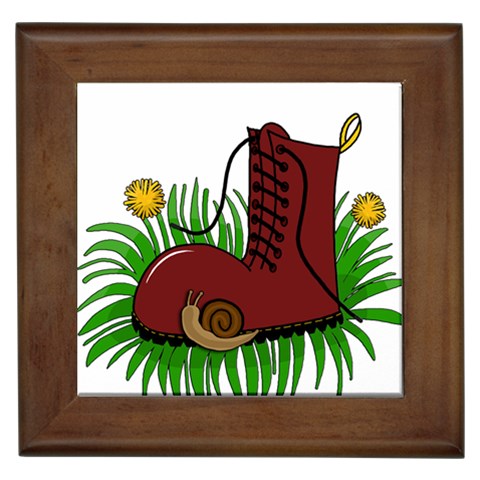Boot in the grass Framed Tiles from ArtsNow.com Front