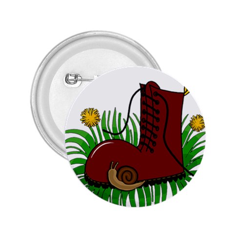 Boot in the grass 2.25  Buttons from ArtsNow.com Front