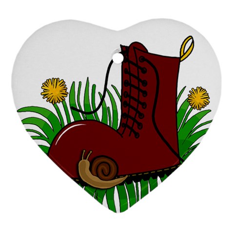 Boot in the grass Ornament (Heart)  from ArtsNow.com Front