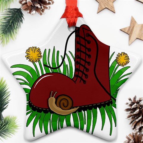 Boot in the grass Ornament (Star)  from ArtsNow.com Front