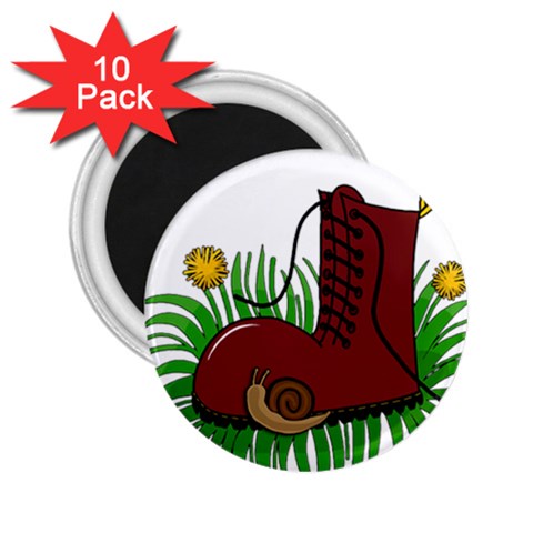 Boot in the grass 2.25  Magnets (10 pack)  from ArtsNow.com Front