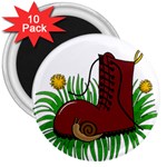 Boot in the grass 3  Magnets (10 pack) 