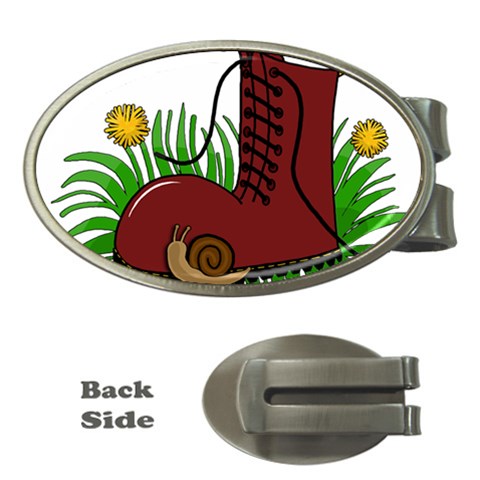 Boot in the grass Money Clips (Oval)  from ArtsNow.com Front