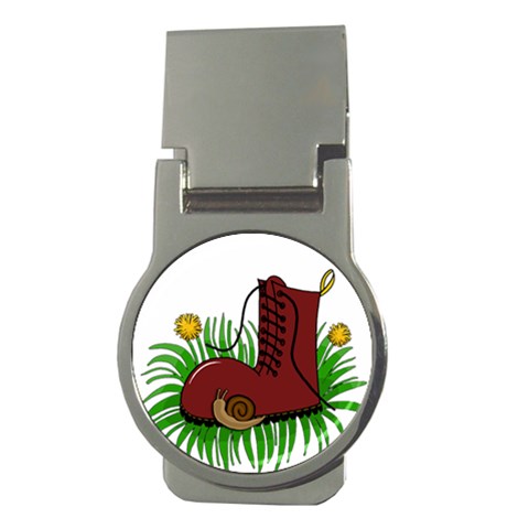 Boot in the grass Money Clips (Round)  from ArtsNow.com Front