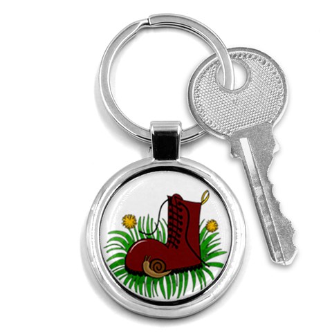 Boot in the grass Key Chains (Round)  from ArtsNow.com Front