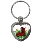 Boot in the grass Key Chains (Heart) 