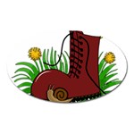 Boot in the grass Oval Magnet