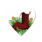 Boot in the grass Heart Magnet